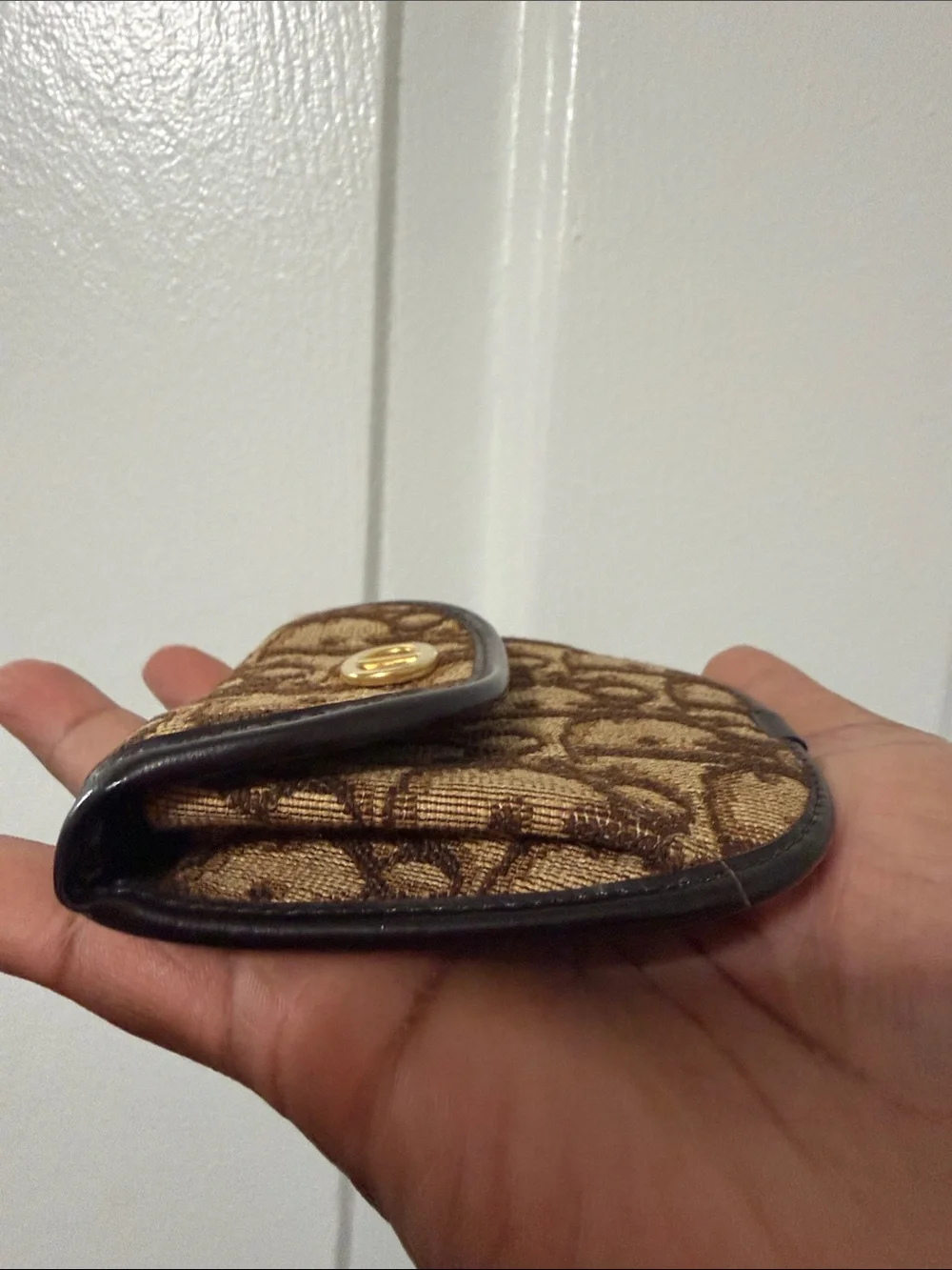 Dior Brown Monogram Foldover Coin Pouch